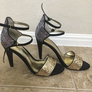 Strappy glitter heels